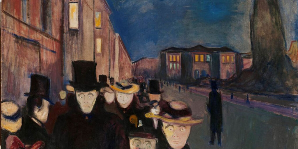 Evening on Karl Johan Street, Edvard Munch
